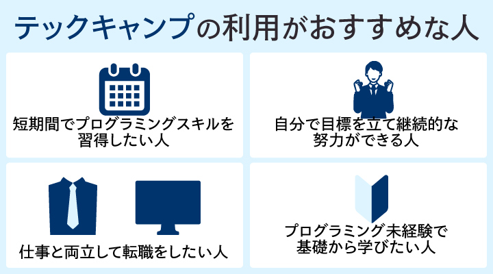 テックキャンプの利用がおすすめな人