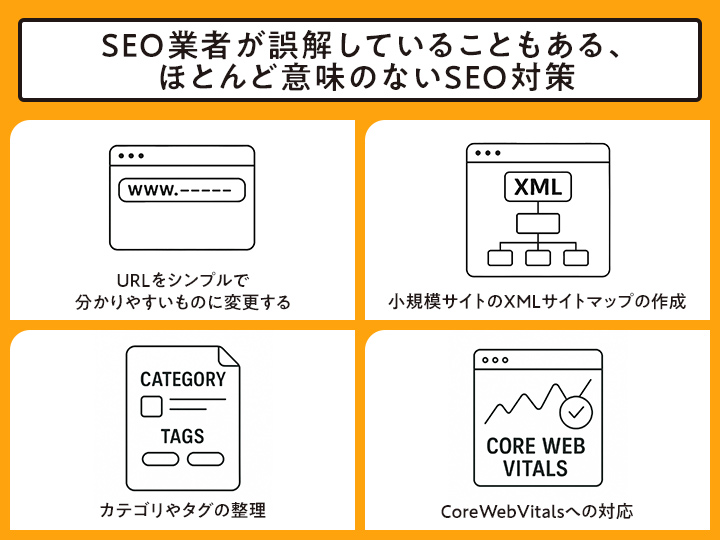 SEO業者が誤解していることもある、ほとんど意味のないSEO対策